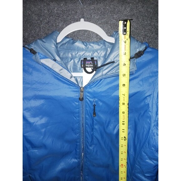 Patagonia Vintage Hooded Jacket Women Small Aqua Blue Insulated Coat *flaws** - Picture 12 of 13